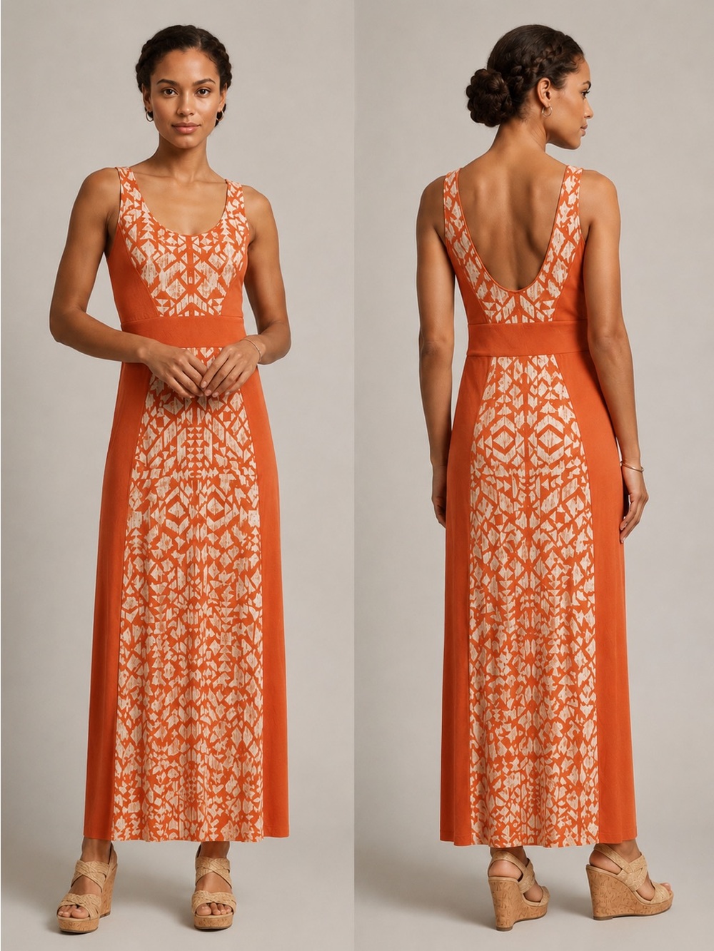🧡 Fraiche by J Coral Print Maxi Dress – NWT
